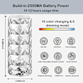 Miniatyrbilde 3 av 7: 16 Farge Krystall Lampe LED Nattlys, Krystall Rose Diamant Bordlampe Touch Control, USB Oppladbar Sengelampe Romantisk Belysning for Ba