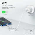 Miniatyrbild 4 av 7: 3-pack - Laddare för iPhone - Snabbladdare - Adapter + Kabel 20W Vit en one size iPhone 3-Pack iPhone（NT） 3-Pack 3-Pack iPhone