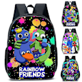 Miniatyrbild 1 av 4: Rainbow Friends Ryggsäck Stor Kapacitet Skolväskor för Barn Pojke Flicka vY B B