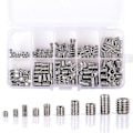 Miniatyrbild 1 av 5: 200 st 304 Rostfritt Stål Grub Skruvar Hex Socket Skruv Sortiment Kit Set M3/m4/m5/m6/m8 (trasslig)