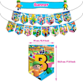 Miniatyrbild 2 av 5: Stumble Guys Tema Födelsedagsfest Tillbehör Ballonger Cupcake Tårtdekorationer Banner Dekorationer Set