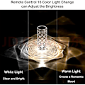 Miniatyrbilde 6 av 7: 16 Farge Krystall Lampe LED Nattlys, Krystall Rose Diamant Bordlampe Touch Control, USB Oppladbar Sengelampe Romantisk Belysning for Ba