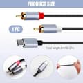 Miniatyrbillede 2 af 5: 1m USB Type C til 2 RCA lydkabel, USB Type C han til RCA han Y-splitter lydkabel, nylonflettet Phono rød og hvid lyd DAC-kabel til Xiaomi L