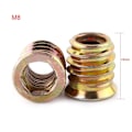 Pikkukuva 2 / 5: M8 x 15mm Puukierteinen Insertti, M8 Puuinsertti, Sinkkiseos Kuusiokierteinen Mutteri, Päämutteri Puukalusteille (100kpl) M8×15