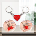 Miniatyrbilde 2 av 4: Hjerte Nøkkelringsett, Rød Hjerte Nøkkelring Liten Kloss Hjerte Nøkkelring, 2 stk Matchende Hjerte Dekorasjoner Valentinsdagsgave til Fl