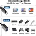 Pikkukuva 2 / 7: USB C - USB-sovitin [2 kpl], Type C - USB OTG -kaapeli, USB C uros - USB A naaras -sovitin, yhteensopiva iPhone 15 Pro/Max, MacBook Pro/Air kanssa, 180ml
