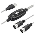 USB MIDI-kabeladapter, USB typ A hane till MIDI DIN 5-polig in-ut-kabelgränssnitt med LED-indikator [DB] Som visas