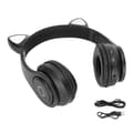B39 Kattöra Bluetooth-headset Söt justerbar bas Bärbart trådlöst Bluetooth-headset med ljudkabel för barn (svart)