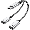 Miniatyrbillede 1 af 5: USB C-splitter med PD 60W hurtigopladning og dataoverførsel (understøtter digitale hovedtelefoner, IKKE til skærm), USB C til USB C hunadapter
