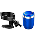 Miniatyrbillede 2 af 5: Bilaskebæger med Låg & Blåt LED-lys, Bærbar Røgfri Rustfri Papirkurv, Biltilbehør, Passer De Fleste Bilkopholdere with Vent Holder with Vent Holder Blue