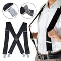 Miniatyrbillede 2 af 11: Sorte justerbare seler til mænd unisex bukser elastisk sort one size