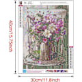 Miniatyrbild 2 av 5: (30 × 40 cm, Blomma I) DIY Diamantmålning, Blommor 5d Diamant P
