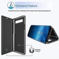 Case Cover Samsung Galaxy Note 8 Clear View Case Stødsikker Spejl Flip Case Clear View Cover Stativ Samsung Note 8 Sort