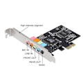 Miniatyrbild 4 av 5: SQBB PCI-E ljudkort 5.1 6-kanals CMI8738 Chipset Audios Digital Desktop PCI-E-kort
