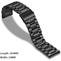 Miniatyrbilde 2 av 3: Kompatibel med Garmin Venu/Vívoactive 3/5/Venu 2 Plus/Sq 2/Vivomove Trend/Forerunner 245/645, 22MM Rustfritt Stål Metall Svart Armbånd