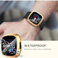 Miniatyrbillede 5 af 8: Diruite 4-pak etui til Fitbit Versa 4/Sense 2 skærmbeskytter, HD stødabsorberende blødt TPU fuld beskyttelse skærmbeskyttelsesetui til Fitbit V Black+Silver+Rose Gold+Clear