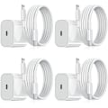 Miniatyrbilde 1 av 3: Lader for iPhone - Kabel - 20W USB-C - Hurtiglader Hvit Whit White 4-Pack iPhone