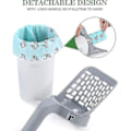 Miniatyrbilde 2 av 3: Premium kattesandspade med 90 refillposer, integrert avtakbar dyp kattesandspade med avfallsbeholder, kattesand null null ingen