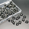 Miniatyrbillede 5 af 8: 100 Nummererede tegnestifter til fotovægdekoration opslagstavler Sort Black