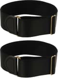 Elastiska svarta armbandsärmhållare stretchiga justerbara halkfria skjorta lång