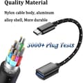 Pikkukuva 7 / 7: USB C - USB-sovitin [2 kpl], Type C - USB OTG -kaapeli, USB C uros - USB A naaras -sovitin, yhteensopiva iPhone 15 Pro/Max, MacBook Pro/Air kanssa, 180ml
