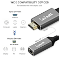 Pikkukuva 5 / 5: QGeeM HDMI - Mini DP -muunninsovitin kaapeli UHD 4K@30Hz liitäntä gray