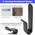 Miniatyrbillede 3 af 5: 2 stk. Vandrette Snowboard Vægmonteringsklips Snowboard Vægreol Snowboard Montering Opbevaring Snowboard Display Vægmontering