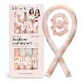 Miniatyrbillede 1 af 3: Kitsch Satin Heatless Curling Set - Hårruller til varme-fri krøller | Varme-fri hårcurlers & varmruller | Hårcurlers at sove i | Varme-fri krøller Sunset