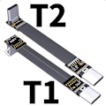 Pikkukuva 3 / 5: Usb 3.1 Type C - Type C jatkokaapeli 90 asteen sovitin Fpc Fpv nauhamainen Usb C kaapeli 3a 10gbp Black