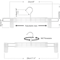 Miniatyrbillede 3 af 7: Buksebøjler, pladsbesparende nederdelsbøjler med 360° drejekroge, justerbare clips (10 stk., transparent)