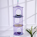 Miniatyrbilde 5 av 6: Hengende Oppbevaringspose 3-Lags Mesh Barneromsorganisator Baderom purple