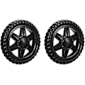 Miniatyrbilde 1 av 3: 2 stk Handlekurv Hjul Reise Trolley Caster Utbytting 5 Tommer Dia Gummi Skum Svart