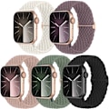 Miniatyrbild 1 av 6: 5-pack vävt Solo Loop-kompatibelt armband till Apple Watch 40 mm, 38 mm, 41 mm för kvinnor och män - Justerbart nylonband, elastiskt, sportband C C 42/44/45/49mm