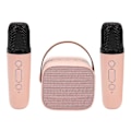 Pikkukuva 1 / 5: Mini Karaoke -setti, kannettava stereo Bluetooth -kaiutin 2 langattomalla mikrofonilla lapsille ja aikuisille, jopa 512 Gt tallennustila, kädessä pidettävä mikrofoni