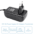 Miniatyrbild 4 av 5: AC/DC 12V 2A 24W Nätadapter Transformator för 5050 3528 Ljus EU-kontakt black