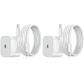 Miniatyrbilde 1 av 3: Lader for iPhone - Hurtiglader - Adapter + Kabel 20W USB-C Hvit White White 2-Pack Samsung 25W