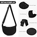 Miniatyrbillede 4 af 6: Crescent Taske til Kvinder Mænd, Nylon Crescent Tasker Hobos Crossbody Taske Bærbar Crescent Pung med Justerbar Rem A01-sort, 31cm