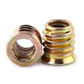 Pikkukuva 1 / 5: M8 x 15mm Puukierteinen Insertti, M8 Puuinsertti, Sinkkiseos Kuusiokierteinen Mutteri, Päämutteri Puukalusteille (100kpl) M8×15