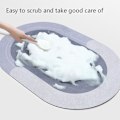 Pikkukuva 6 / 10: Superimukykyinen kylpymatto Nopeasti kuivuva pehmeä elliptinen matto ovimatto Moderni tyyli keittiöön kylpyhuoneeseen Danube soikea - Harmaa Danube oval - Grey 45*150