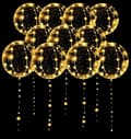 LED Balloons 10-pack, Luminous Balloons 50 cm Transparent Helium Balloons, Glowing Bubble Balloons with String Lights for Valentine's Day