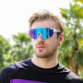 Miniatyrbillede 3 af 7: Polariserede solbriller til mænd og kvinder farve spejl linse UV-beskyttelse ski cykling løb strand fiskeri White-red