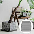 Miniatyrbilde 4 av 5: 5 stk Firkantede Plastblomsterpottefat Fanger Opp Overskottsvann og Jordspill for Blomsterpotter Innendørsplanter Hvit Whit White 10 inches