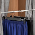 Miniatyrbillede 7 af 7: Bukser bøjler, pladsbesparende nederdelsholdere med 360° drejekroge, justerbare clips (10 stk., sort)