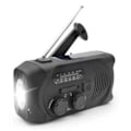 Miniatyrbild 1 av 5: Svart Vevradio med Solceller, Ficklampa och 2000mAh Powerbank Nödradio, Överlevnad Black Black Svart