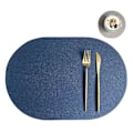 Miniatyrbilde 1 av 4: 4-pakning 43,5*30cm Blå Ovale Brikker Syntetisk Lær