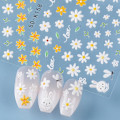 Miniatyrbild 4 av 5: 3 ark Blomster Nagelstickers 3D Nagelkonst Stickers 5D Nageldekoration Självhäftande Manikyrdesign för Kvinnor Flickor (Daisy)
