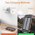 Miniatyrbillede 2 af 5: Soloplader 20000mAh Solar Powerbank Vandtæt Bærbar Oplader med Dobbelte 5V USB-porte/LED Orange