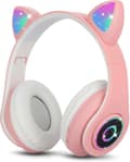 (rosa) Trådlöst Bluetooth-headset Barnheadset Vikbart Kattheadset Med Stereomikrofon Barn Bluetooth-headset För PC-telefoner.