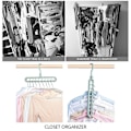 Miniatyrbillede 4 af 5: 8-pak magiske pladsbesparende bøjler med 9 huller, multifunktionel smart organizer, skabsopbevaring