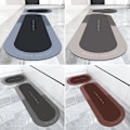 Pikkukuva 3 / 10: Superimukykyinen kylpymatto Nopeasti kuivuva pehmeä elliptinen matto ovimatto Moderni tyyli keittiöön kylpyhuoneeseen Danube soikea - Harmaa Danube oval - Grey 45*150